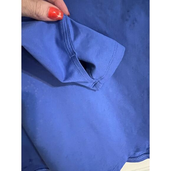 Under Armour Long Sleeve Light Blue Reflective Thumb Hole Zip Top XS - Picture 11 of 12